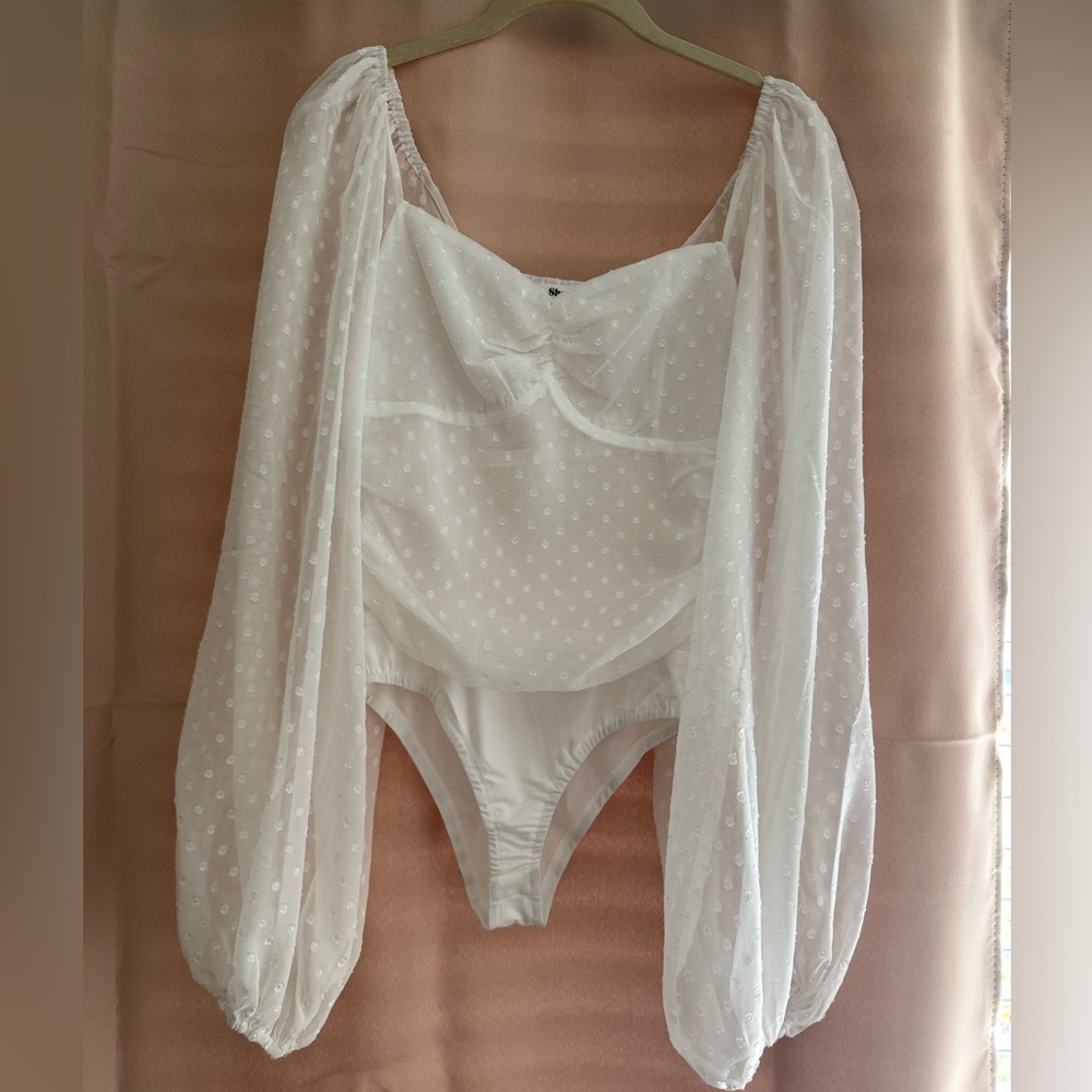 Showpo White Sheer Bodysuit